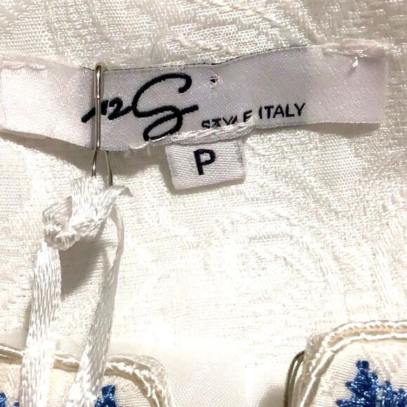 Style Italy White Brocade Colorful Metallic Embroidered Paisley Blazer - Picture 16 of 16